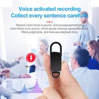 Mini enregistreur vocal porte-clés, alimenté par batterie au lithium, format audio MP3 et WAV, appareil d'enregistrement