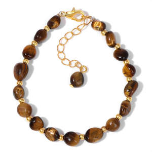 Bracciale alla Moda con Pietre Naturali Irregolari per Donna, Gioiello Ispirato con Cristallo di Fragola Intrecciato e Regolabile - Product Image 4