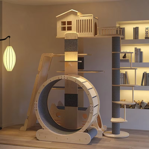 Arbre à <span class=keywords><strong>chat</strong></span> classique de luxe exclusif en bois massif, multi-zones, hauteur réglable, mobilier de loisirs intérieur écologique - Product Image 2