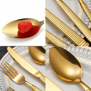 Ensemble de couverts de restaurant en acier inoxydable 18/10 de haute qualité, fourchette, couteau, cuillère, ensemble d'ustensiles, ensemble de couverts argentés et dorés, couverts en vrac - Product Image 6