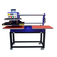 Nueva Máquina de Prensa de Calor Semiautomática con Pantalla Táctil LCD Digital para Impresión de Camisetas