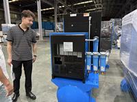 Compresseur d'air à vis stationnaire Xinsheng SX-58 4-en-1 7,5KW/15KW/22KW avec sécheur d'air et filtres, lubrifié, silencieux, refroidissement intégré, réservoir 300L/400L