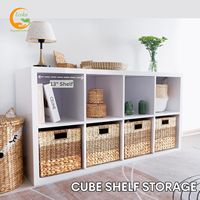 Ecoka Modèle 08 Paniers de rangement pour vêtements en jacinthe d'eau, écologiques, pliables, tressés à la main, multifonctionnels, intégrés