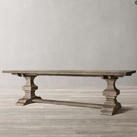 Table de salle à manger extensible et réglable rectangulaire à chevalet de style vieilli RH Pays français Charme antique rustique en chêne massif