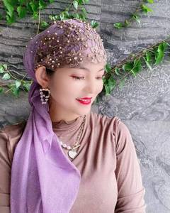 Soft fabric beaded tie-back <b>hat</b>, fashionable <b>hat</b> <b>for</b> spring and autumn commuting - Product Image 1