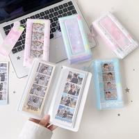 Dompet Kartu Kredit PVC Empat Sekat Motif Pita Sederhana, Aksesoris Idol, Tas Plastik Promosi untuk Wanita