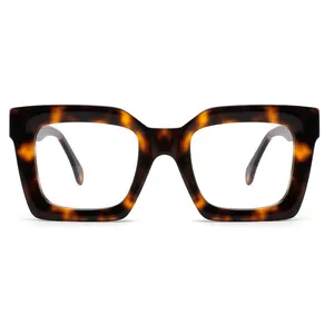 China Großhandel Square Leopard Print Kunststoff Brillen rahmen Brillen Brillen rahmen Optisch