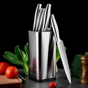 Couteaux en gros en acier inoxydable, ensemble exclusif japonais personnalisé de 7 pièces, ensemble de couteaux à viande pour la cuisine avec boîte à couteaux - Product Image 5
