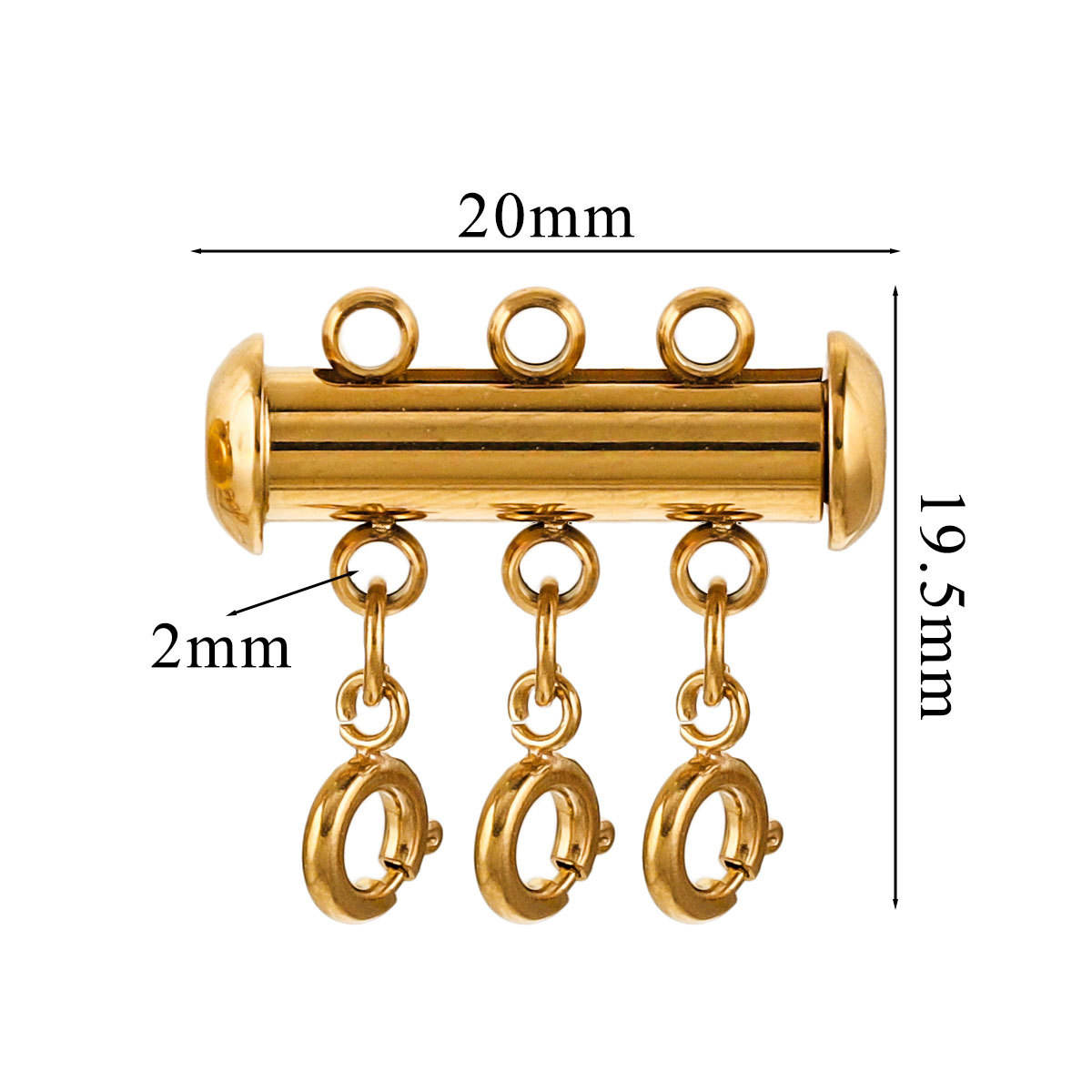 Boucle à ressort dorée 6mm-3 trous