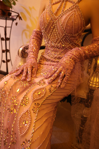 Ruolai ASA-SS393 Luxyure Criss-Cross sirena abiti da sera da sera <span class=keywords><strong>spalline</strong></span> sottili <span class=keywords><strong>con</strong></span> abito lungo da sera di perline - Product Image 4