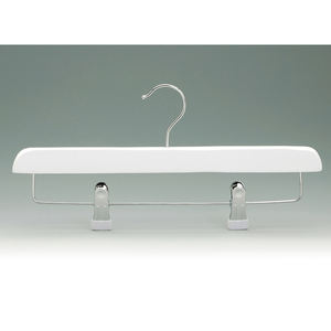 Fournisseur évalué LINDON Personnalisé Hommes Blanc antidérapant En Bois Slack Pantalon Jupes Cintre avec PVC Doux Blanc Enduit Clips - Product Image 1