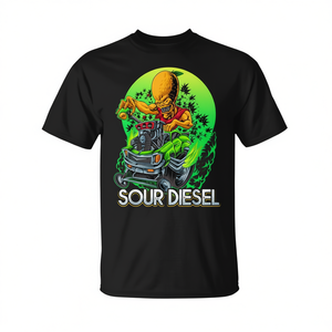 Camiseta Sour Diesel negra con cuello redondo y estampado gráfico 420 Alien Car Design para hombre - Product Image 2