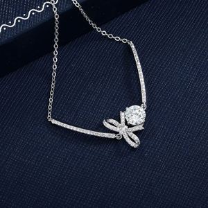 S925 Sterling <b>Silver</b> <b>Bracelet</b> with <b>Adjustable</b> Bow Moissanite <b>Bracelet</b> - Product Image 4