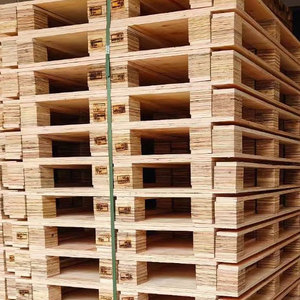 Paletas de Madera de Cuatro Entradas, Tipo Bloque, para Carga Pesada, Apilables para Almacén, Paletas de Madera para Logística - Product Image 3