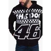 Sweat-shirt noir à capuche zippé VR46 classique de qualité supérieure, 80% coton 20% polyester, anti-plis, confortable, idéal pour le printemps