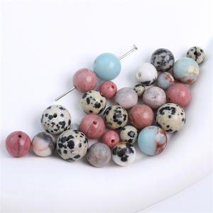 ลูกปัดหินกลมเรียบหลากสี4/6/8/10มม. สำหรับทำเครื่องประดับสร้อยข้อมือ - Product Image 3