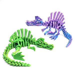 Série de dinosaures multicolores imprimés en 3D avec articulations mobiles et bouche ouvrable, modèle de collection - Product Image 5
