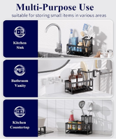 Support de rangement pour évier de cuisine en métal moderne pour outils de nettoyage, y compris l'organisation et le rangement des éponges