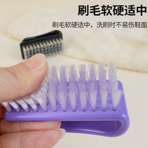 Multi Functional Shoe <b>Cleaning</b> <b>Brush</b> Nylon Bristles Plastic Handle Household Use Black And Purple Color 80377 - Product Image 4