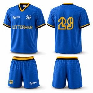 Uniforme de Fútbol Personalizado al por Mayor, Conjunto de Uniforme de Fútbol con Tela de Malla Brillante, Impresión por Sublimación Personalizada, Logotipo y Número, Partido Profesional - Product Image 5