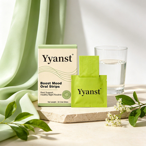 Bandes de film orales dissolvables à base de plantes, 30 pièces, beige, motif vague, boîte en papier, OEM, marque privée, vente en gros - Product Image 4