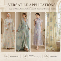 Tissu Voile Brodé de Luxe 60% Rayonne 40% Polyester pour Vêtements de Mode