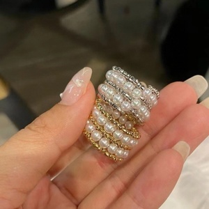 SGARIT特殊设计趋势柔性珍珠首饰3-4毫米S925极光淡水珍珠戒指热卖女性首饰 - Product Image 1