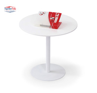 Table d'appoint minimaliste asymétrique forme bizarre bureau à domicile salon salle à manger pieds en métal chevet blanc