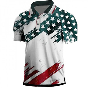 Camiseta Polo con Estampado Patriótico en 3D para Hombre, Manga Corta, Cuello Casual, Diseño Asimétrico, Lavable a Máquina, Tallas S M L XL 2XL 3XL 4XL - Product Image 4