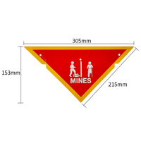 Dingfei personnalisé rouge jaune haute visibilité symboles d'alerte en PVC réfléchissants Mines avertissement panneau de danger