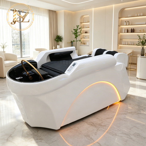 Lit de lavage électrique professionnel pour salon de coiffure, inclinable et réglable, avec éclairage LED intégré – Vente en gros directe usine - Product Image 1