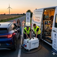 SHUOLEX Cargador Portátil Rápido de CC para Vehículos Eléctricos de 30kW 40kW, Estación de Carga Móvil de Una Pistola para Emergencias