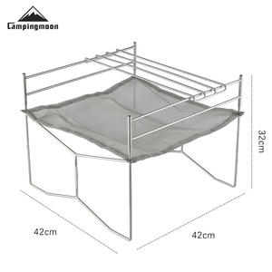 Parrilla de camping plegable Campingmoon de acero inoxidable para exteriores, 42x42x32 cm, con malla para carbón. - Product Image 1