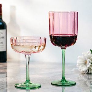 Lot de verres à pied martelés pour mariage, verres à cocktail en cristal sans plomb, verres à vin - Product Image 2