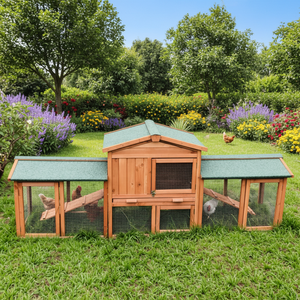 SHUNDA SDR003-D Jaula para Mascotas de Madera Ecológica, Casa para Conejos con Diseño Impreso, Jaula Exterior para Animales Pequeños para Todas las Estaciones - Product Image 3