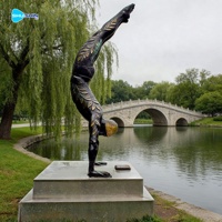 Estatua de Bronce de Atleta de Buceo a Tamaño Real, Escultura Deportiva de Latón para Exteriores, Decoración Artística Pública para Jardín