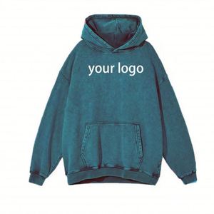 Sudadera con capucha unisex de 100% algodón personalizada, Sudadera con capucha pesada, jersey con logotipo personalizado, sudaderas con capucha de felpa francesa en blanco de 500GSM con lavado ácido - Product Image 6