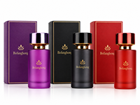 Flacon de parfum cylindrique en verre givré coloré de 50 ml, vide, avec pulvérisateur à pompe, couleur personnalisée, logo, emballage, vente en gros