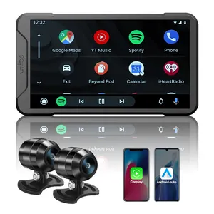 Gravador de vídeo e áudio DVR barato com wi-fi GPS Gravador de velocidade de condução Câmera Carplay para motocicleta Carplay com câmera
