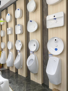 Urinario de Pared de Porcelana Blanco, Sanitario de Cerámica Colgante para Baño, Inodoro de Pared - Product Image 3