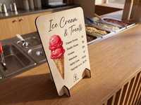 Menu de restaurant de luxe personnalisé avec logo gravé, porte-menu en bois remplaçable, couverture rigide en bois