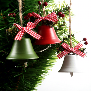 Nova Sino Grande de Ferro Forjado para Decoração de Natal com Corda de Cânhamo, Pingente de Sino de Natal com Design de Bagas de Wintergreen - Product Image 2