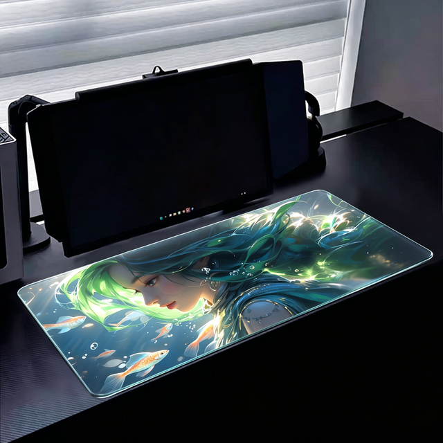 Customized Anime Cartoon Tempered Glass Square Mouse Pad Micro Etched E-sports Game Pad OEM Source Factory 490x420x3mm
