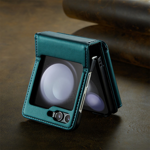 Retro PU Leather <span class=keywords><strong>Flip</strong></span> Cover portafoglio Slot per schede custodia pieghevole per telefono con cavalletto per Samsung Galaxy Z <span class=keywords><strong>Flip</strong></span> <span class=keywords><strong>5</strong></span> - Product Image 4