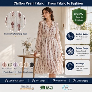 Tissu en Chiffon Imprimé Transparent à Motif Feuille Métallique Léger pour Robe, Blouse, Jupe et Vêtements Féminins - Product Image 2