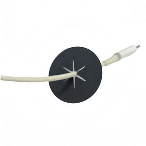 In Stock 1.38 Inch PVC Rubber Earphone Port <b>Patch</b> <b>Sew</b> <b>On</b> Cable Through Hole Label for Backpacks - Product Image 6