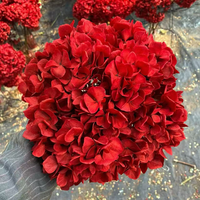 Fleurs de mariage bordeaux, grande fleur d'hortensia à feuille unique préservée pour fournitures de fleuristes