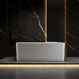 <span class=keywords><strong>Baignoire</strong></span> autoportante moderne en acrylique blanc brillant Prix bon marché Bain de trempage <span class=keywords><strong>rectangulaire</strong></span> de 1.5m avec égouttoir Accessoire de salle de bain - Product Image 4