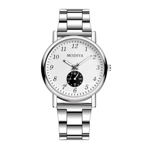 Montre à quartz double œil pour étudiants, bracelet en acier élégant, montre-bracelet décontractée pour hommes et femmes - Product Image 1