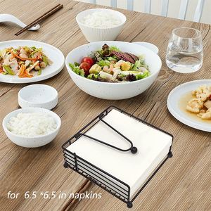 Elegent Flat Kitchen Accessories Farmhouse Iron Wire Square Lattice Napkin Tissue Holder for <b>Table</b> Rustic Metal Napkin Holder - Product Image 3